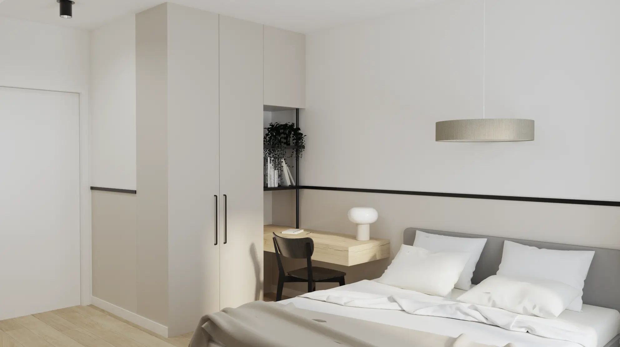 Nowoczesna sypialnia — projekt z nadzorem Heno Studio